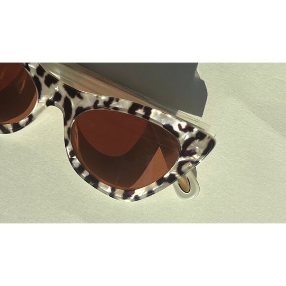 Lele Sadoughi Leopard Cat-eye UV Sunglasses Gold Logo - Picture 10 of 15